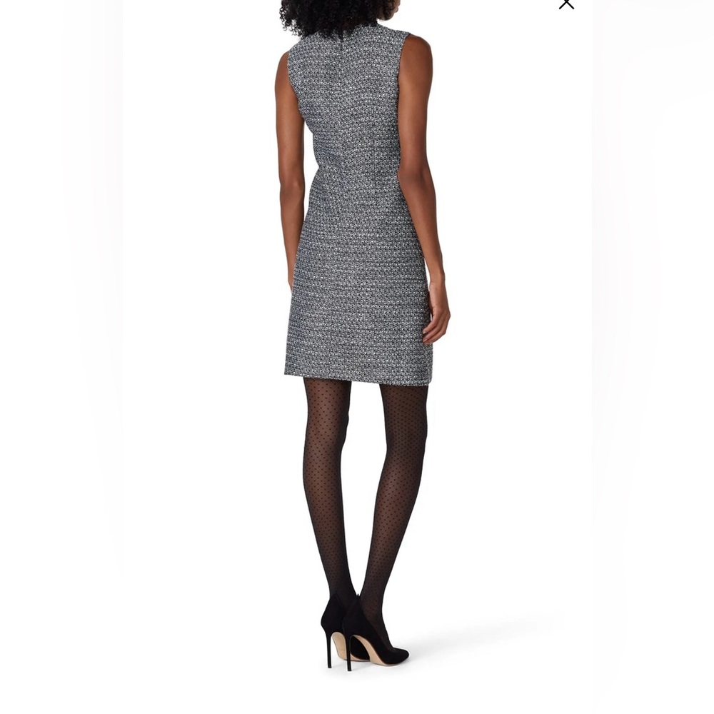 Adam Lippes Collective Gray Tweed Sheath Dress Sleeveless Crew Neck Size 12 - Picture 3 of 14